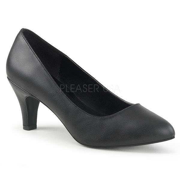 DIVINE-420 Klassische Pumps mit Blockabsatz schwarz Kunstleder